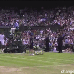 GIF: Rosol Knocks Over Nadal’s Water Bottle in Wimbledon Loss