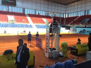Empty stands at the Kuznetsova/Safarova quarterfinal